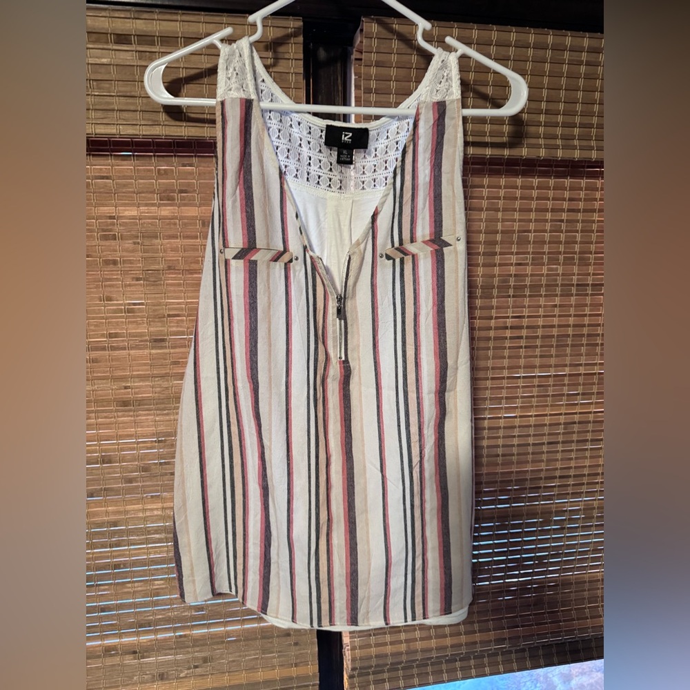 Iz Byer Multicolor Striped Lace Blouse